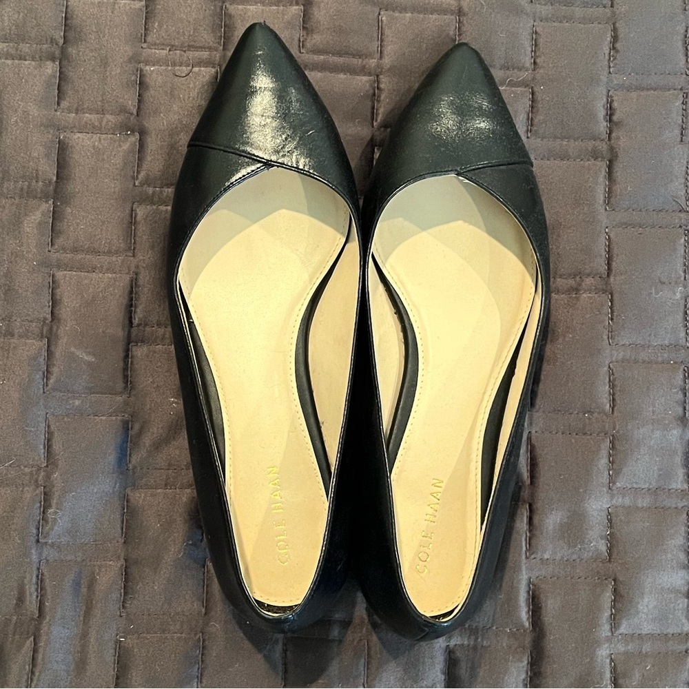 Black Cole Haan leather ballet flats size 8B